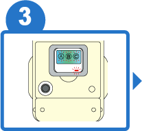 ガスメーターの復帰ボタンを押してください