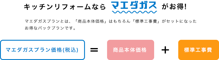 キッチンリフォームならマエダガスがお得